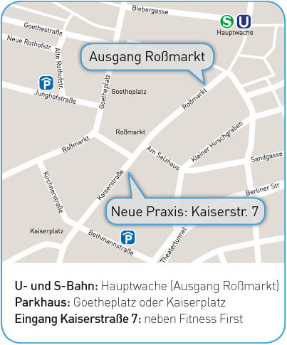 Anfahrtskizze Augenarzt Frankfurt Kaiserstraße 7